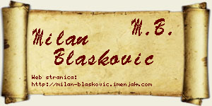 Milan Blašković vizit kartica